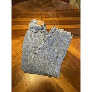 Aeropostale Low Rise Cargo Pants Y2K Style Denim Baggy Size 00 Grunge Flared